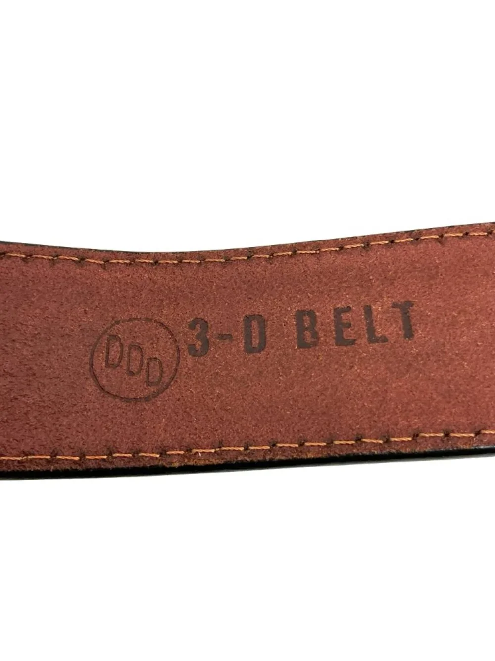 DDD 3-D Western Style Genuine Handtooled Leather Belt With Engraved Silver Buckl